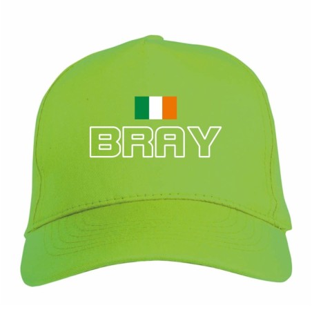 Cappellino ricamato BRAY verde - sportivo ultras, in poliestere, 5 pannelli, regolazione in velcro