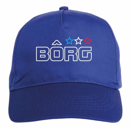 Cappellino ricamato BOURG EN BRESSE blu - sportivo ultras, in poliestere, 5 pannelli, regolazione in velcro