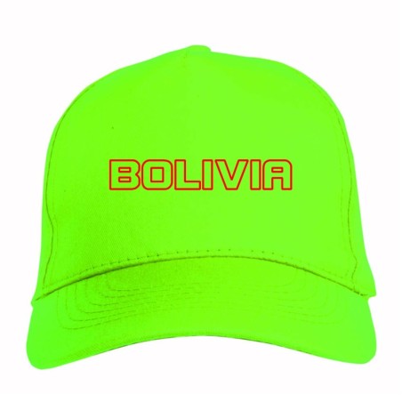 Cappellino ricamato BOLIVIA verde - sportivo ultras, in poliestere, 5 pannelli, regolazione in velcro