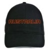 Cappellino ricamato AUSTRALIA nero - sportivo ultras, in poliestere, 5 pannelli, regolazione in velcro