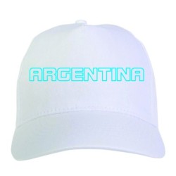 Cappellino ricamato ARGENTINA bianco - tifosi calcio - sportivo ultras, in poliestere, 5 pannelli