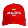 Cappellino ricamato ALMERIA rosso - tifosi calcio - sportivo ultras, in poliestere, 5 pannelli,