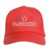 Cappellino ricamato AJACCIO rosso - tifosi calcio - sportivo ultras, in poliestere, 5 pannelli,