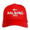 Cappellino ricamato Aalborg rosso - tifosi calcio - sportivo ultras, in poliestere, 5 pannelli,