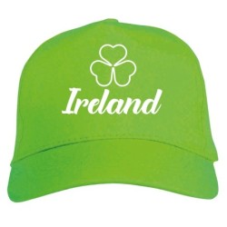 Cappellino ricamato Ireland con trifoglio logo Irlanda verde chiaro Cappellino in poliestere, 5 pannelli,