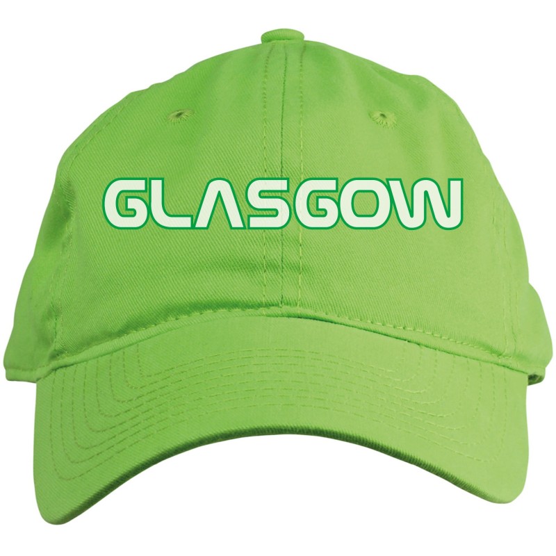 Cappellino ricamato Glasgow Scozia colore verde chiaro Cappellino in poliestere, 5 pannelli,