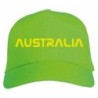 Cappellino ricamato Australia giallo di colore verde chiaro Cappellino in poliestere, 5 pannelli,