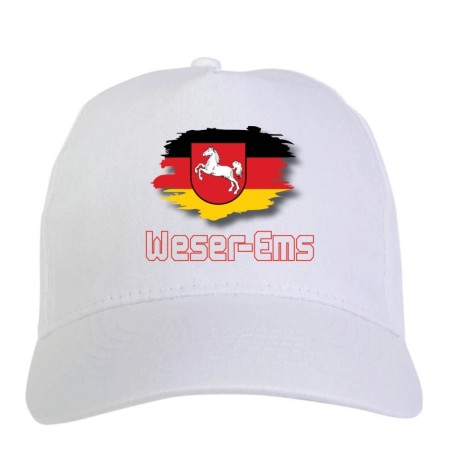 Cappellini bianchi regioni Europa Cappellino bianco Weser-Ems Germania bandiera chiusura velcro 37