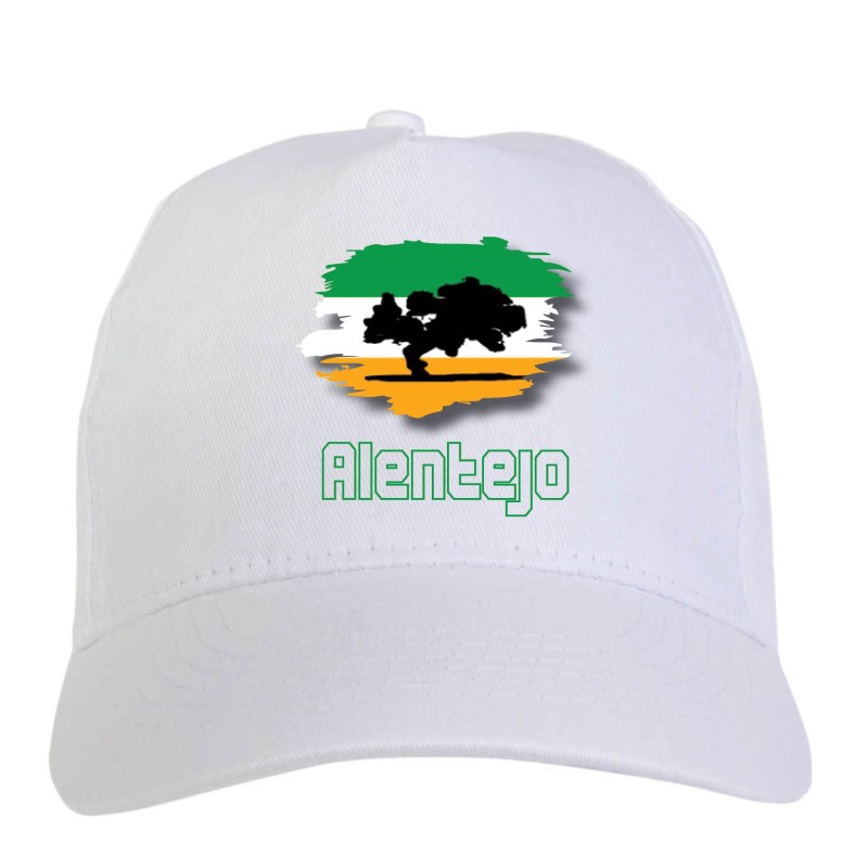 Cappellino bianco Alentejo portogallo bandiera - sportivo ultras, in poliestere, 5 pannelli