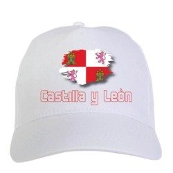 Cappellino bianco Castilla y Leon Spagna bandiera - sportivo ultras, in poliestere, 5 pannelli