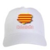 Cappellino bianco Catalunia Spagna bandiera - sportivo ultras, in poliestere, 5 pannelli