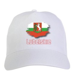 Cappellino bianco Lubelskie Polonia bandiera - sportivo ultras, in poliestere, 5 pannelli 138