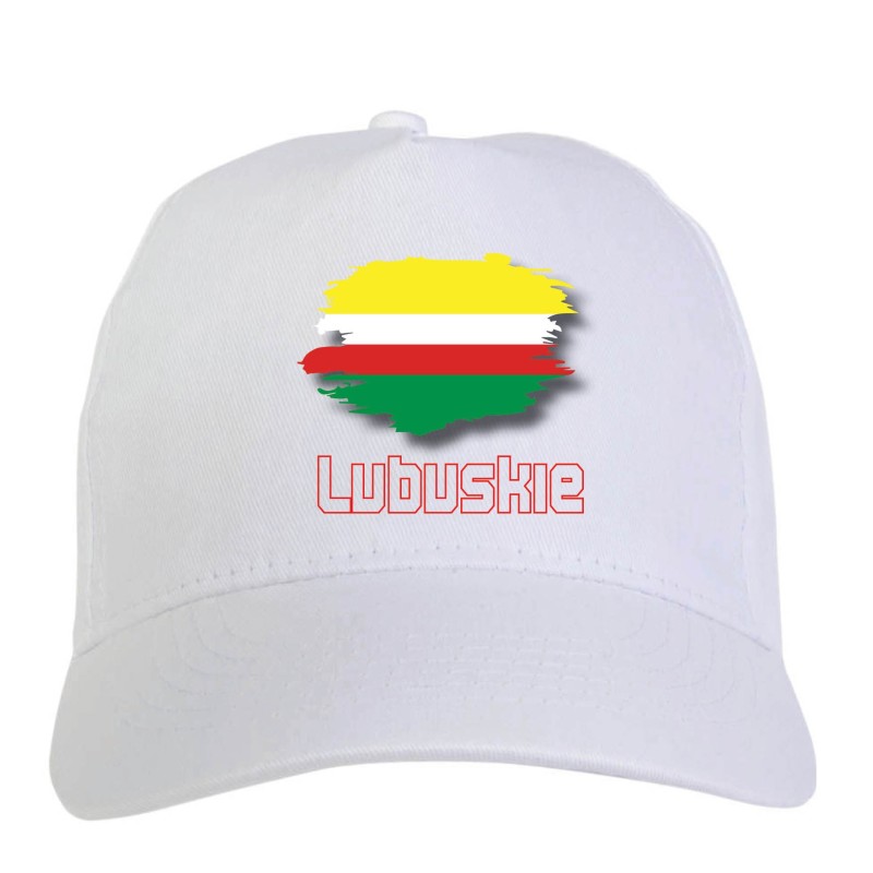 Cappellino bianco Lubuskie polonia bandiera - sportivo ultras, in poliestere, 5 pannelli 142