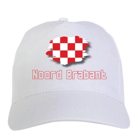 Cappellino bianco Noord Brabant Olanda bandiera - sportivo ultras, in poliestere, 5 pannelli 125