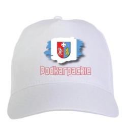 Cappellino bianco Podkarpackie polonia bandiera - sportivo ultras, in poliestere, 5 pannelli 139