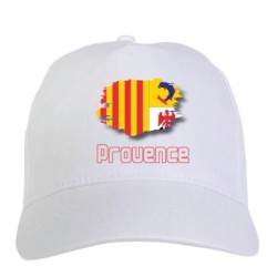 Cappellino bianco Provence Francia bandiera - sportivo ultras, in poliestere, 5 pannelli 88