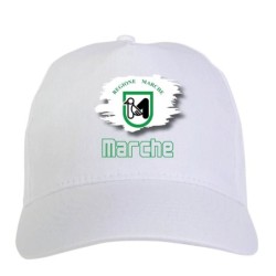 Cappellino bianco regione Marche Italia bandiera - sportivo ultras, in poliestere, 5 pannelli 112