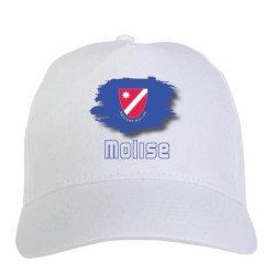 Cappellino bianco regione Molise Italia bandiera - sportivo ultras, in poliestere, 5 pannelli 98