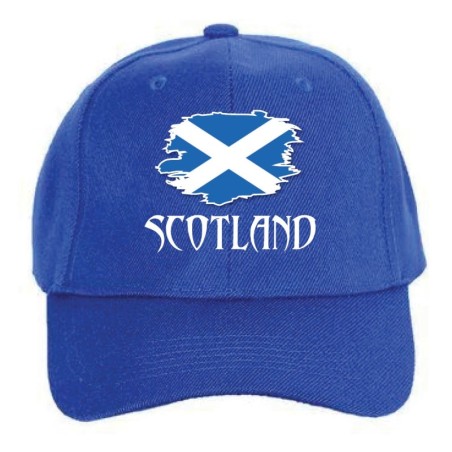 Cappellino blue royal Scotland Scozia bandiera chiusura velcro - sportivo ultras, in poliestere