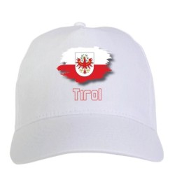 Cappellino bianco Tirol Austria bandiera chiusura velcro - sportivo ultras, in poliestere