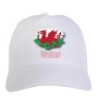 Cappellino bianco Wales Galles UK bandiera chiusura velcro - sportivo ultras, in poliestere