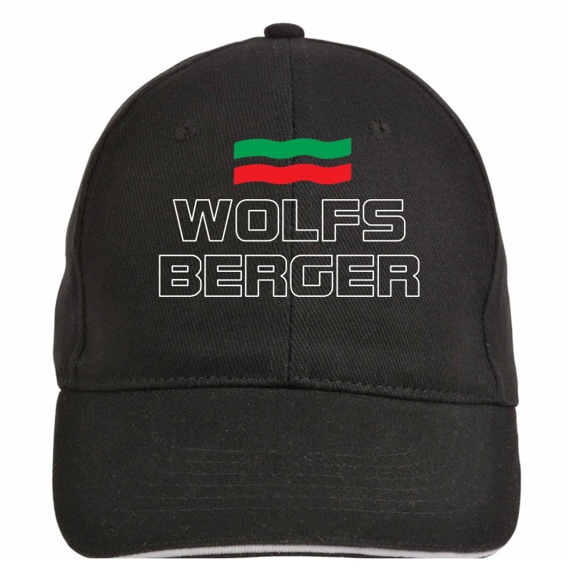 Cappellino Wolfsberger Austria ricamato chiusura in velcro - sportivo ultras, in poliestere