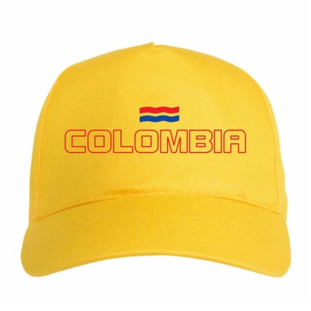 Cappellino Colombia bandiera ricamata chiusura in velcro - sportivo ultras, in poliestere