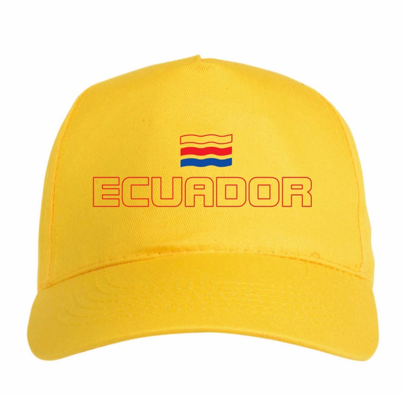 Cappellino Ecuador bandiera ricamata chiusura in velcro - sportivo ultras, in poliestere