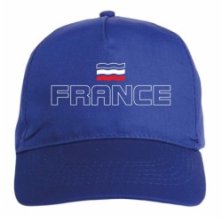 Cappellino Francia bandiera ricamata chiusura in velcro - sportivo ultras, in poliestere