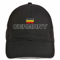 Cappellino Germania bandiera ricamata chiusura in velcro - sportivo ultras, in poliestere