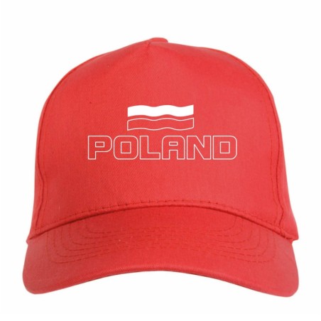 Cappellino Polonia bandiera biancorossa ricamato chiusura in velcro - sportivo ultras, in poliestere