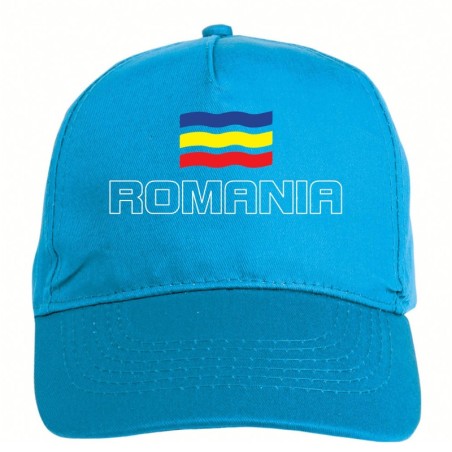 Cappellino Romania bandiera ricamata chiusura in velcro - sportivo ultras, in poliestere