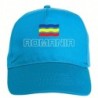 Cappellino Romania bandiera ricamata chiusura in velcro - sportivo ultras, in poliestere