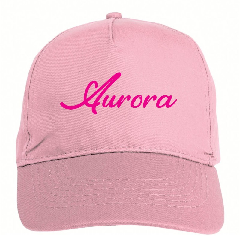 Cappellino ricamato Aurora rosa chiusura in velcro - sportivo ultras, in poliestere