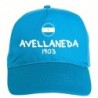 Cappellino ricamato azzurro Argentina Avellaneda chiusura in velcro - sportivo ultras, in poliestere