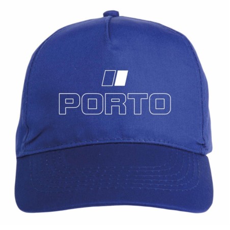 Cappellino ricamato Blue Oporto Portogallo chiusura in velcro - sportivo ultras, in poliestere