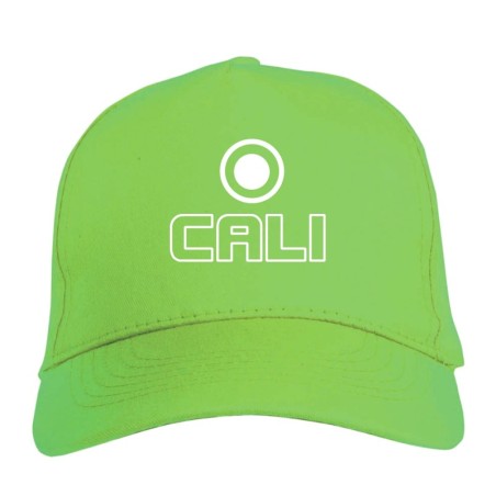 Cappellino ricamato Cali Colombia bianco verde chiusura in velcro - sportivo ultras, in poliestere