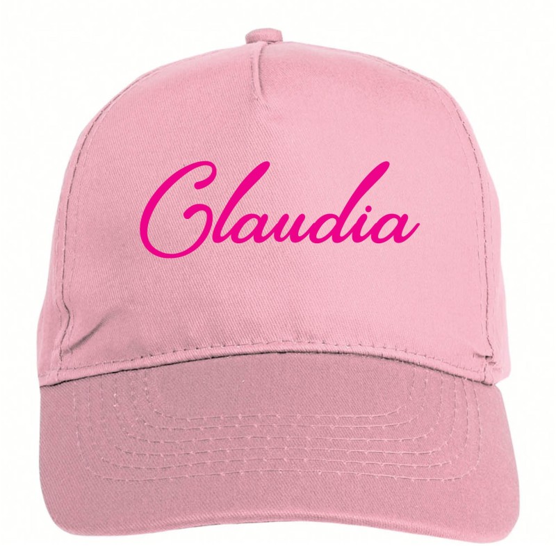 Cappellino ricamato Claudia Rosa chiusura in velcro - sportivo ultras, in poliestere