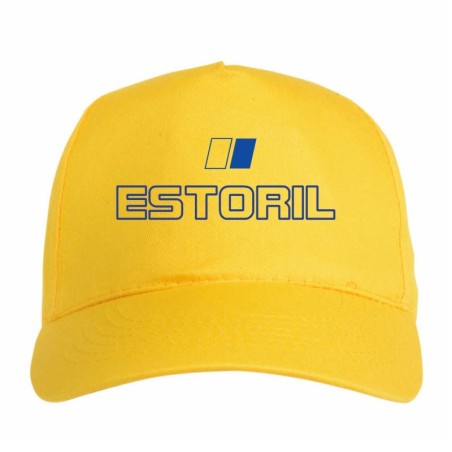 Cappellino ricamato giallo blu Estoril Portogallo chiusura in velcro - sportivo ultras, in poliestere