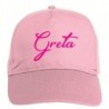 Cappellino ricamato Greta rosa chiusura in velcro - sportivo ultras, in poliestere