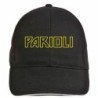 Cappellino ricamato quartiere Parioli Roma nero giallo chiusura in velcro - sportivo ultras, in poliestere