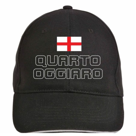 Cappellino ricamato Quarto Oggiaro bandiera Milano chiusura in velcro - sportivo ultras, in poliestere