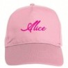 Cappellino ricamato rosa Alice chiusura in velcro - sportivo ultras, in poliestere