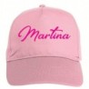 Cappellino ricamato rosa Martina chiusura in velcro - sportivo ultras, in poliestere