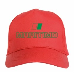 Cappellino ricamato rosso Maritimo Portogallo chiusura in velcro - sportivo ultras, in poliestere