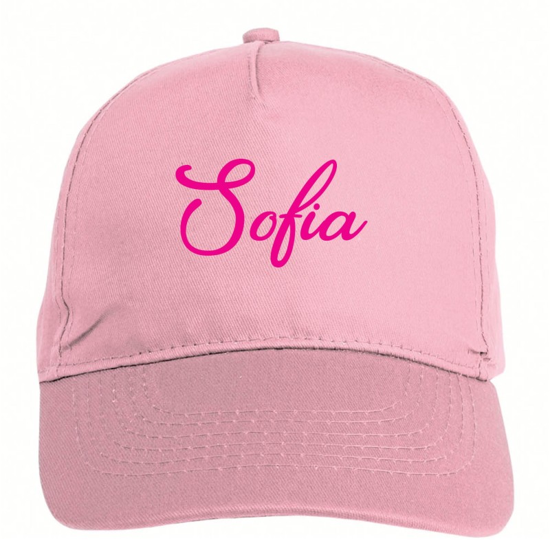 Cappellino ricamato Sofia Rosa chiusura in velcro - sportivo ultras, in poliestere