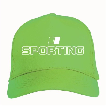 Cappellino ricamato Lisbona Portogallo bianco verde chiusura in velcro - sportivo ultras, in poliestere