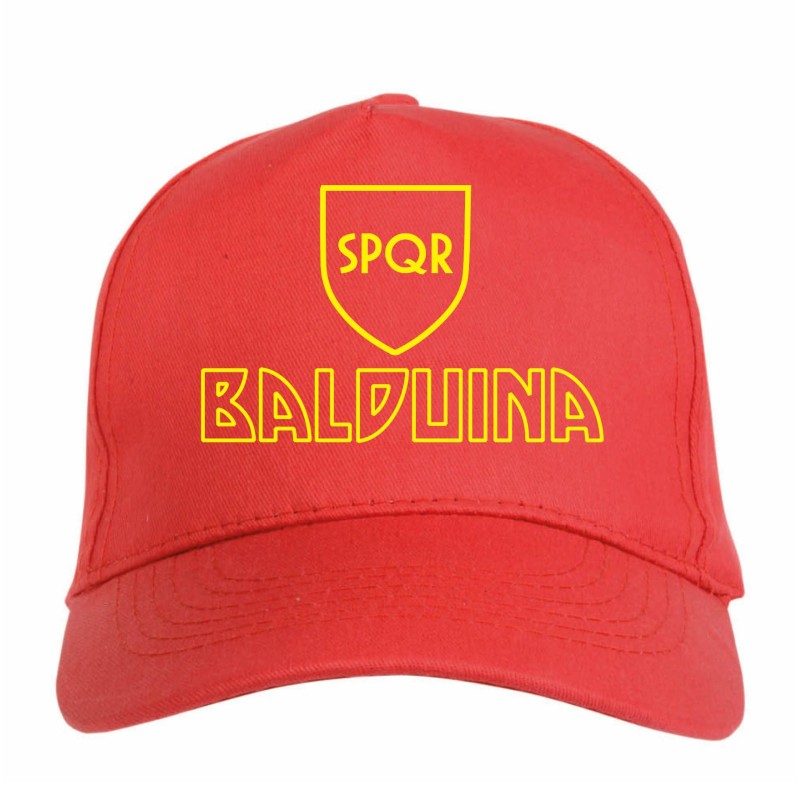 Cappellino ricamato quartiere Balduina bandiera Roma chiusura in velcro - sportivo ultras, in poliestere