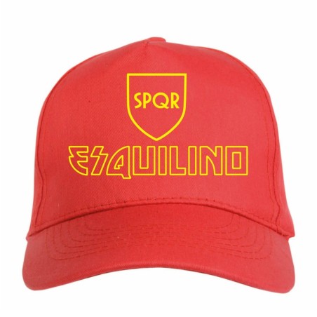 Cappellino ricamato quartiere Esquilino bandiera Roma chiusura in velcro - sportivo ultras, in poliestere