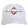 Cappellino bianco ricamato rombo Alessandria con tricolore - sportivo ultras, in poliestere